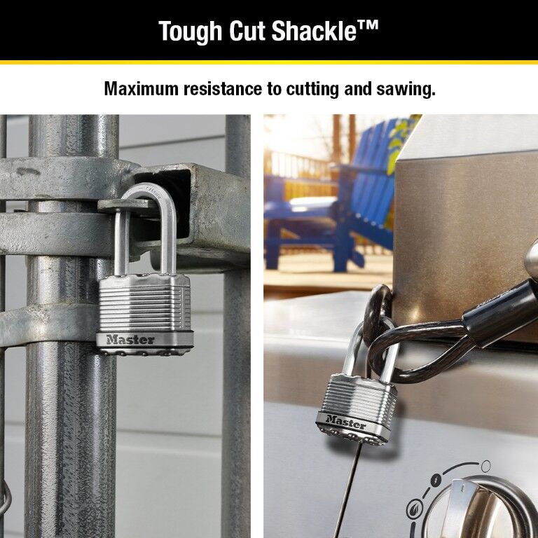 Master Lock Magnum Laminated Steel Padlock, 1 3/4-In X 1 1/2-In, 4-Pk