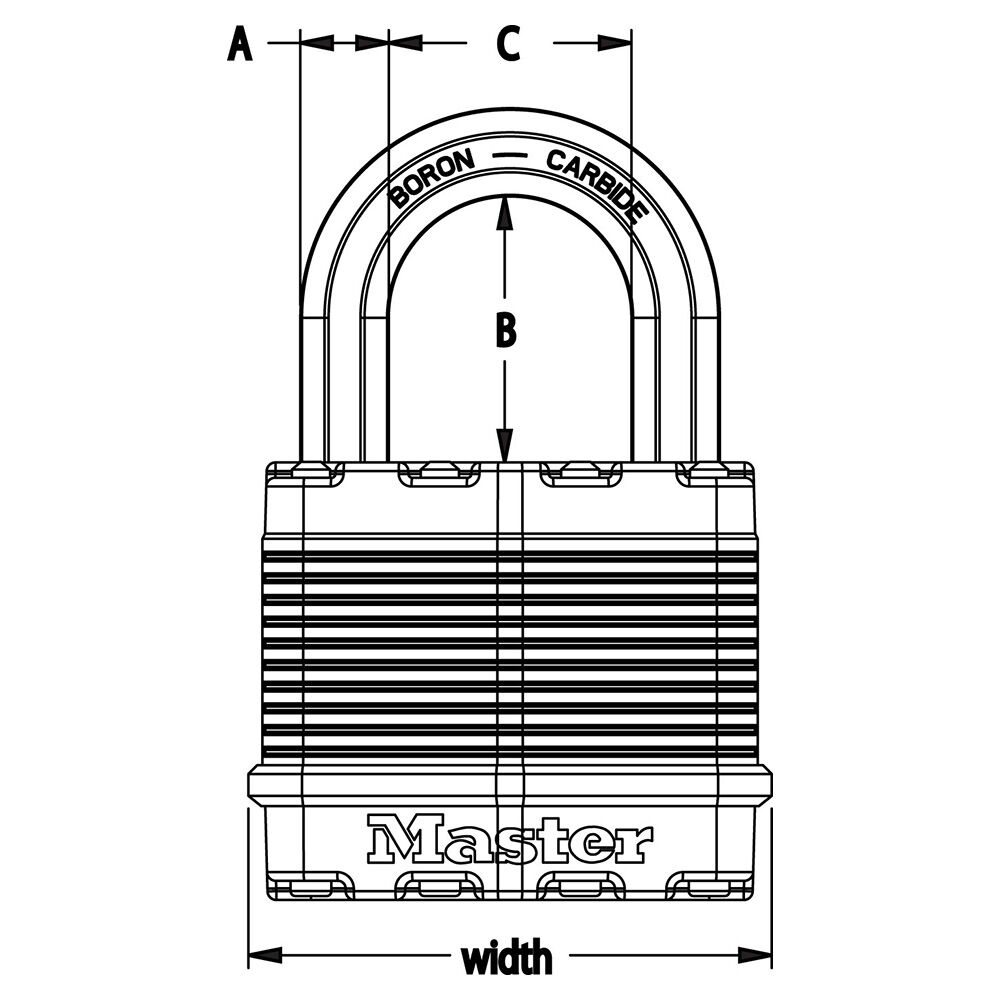 Master Lock Magnum Laminated Steel Padlock, 1 3/4-In X 1 1/2-In, 4-Pk