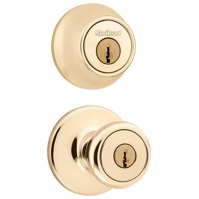 Kwikset Polished Brass Tylo Security Set Deadbolt Keyed One Side With Pin & Tumbler