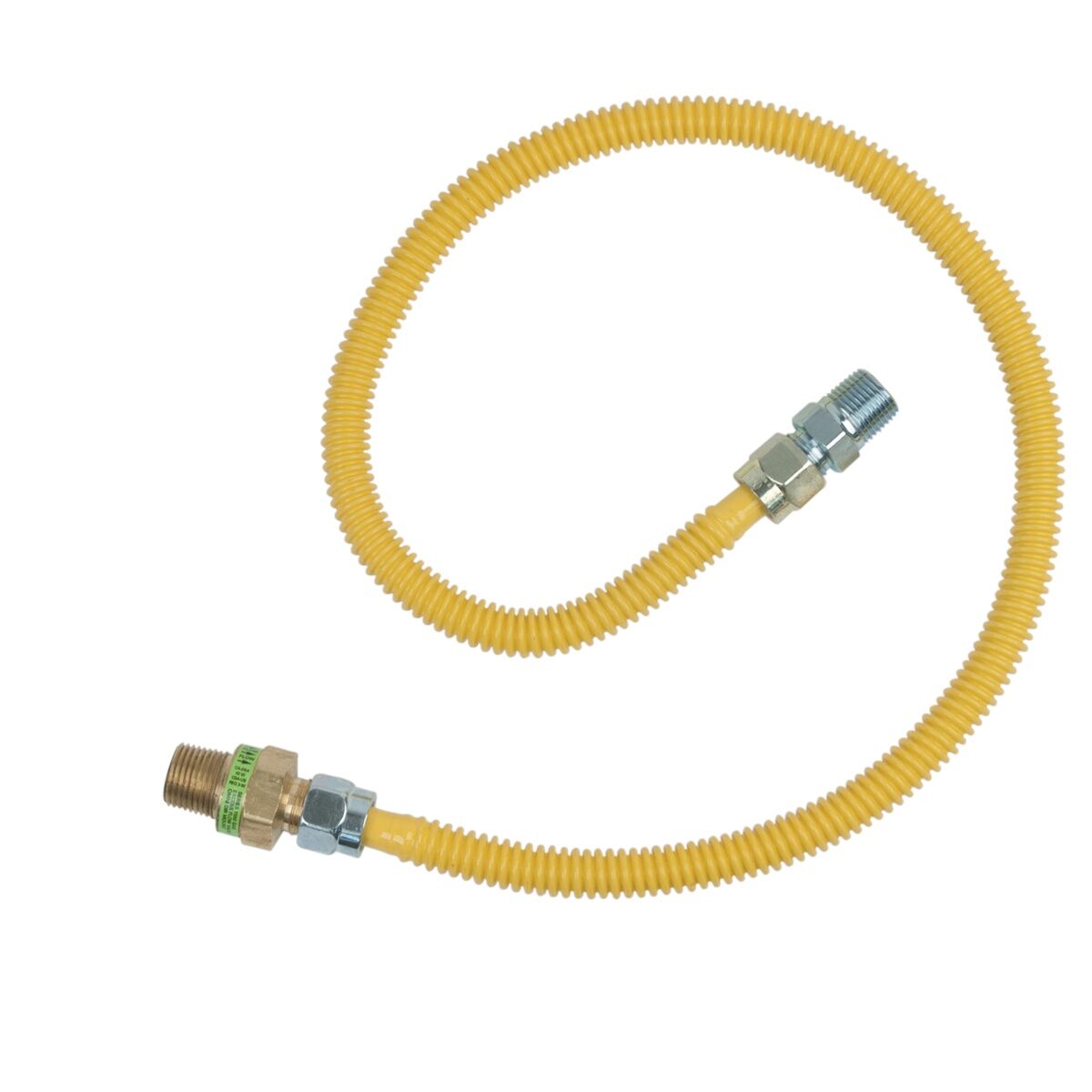 BrassCraft Safety+ Gas Connector, 1/2-In MIP EFV x 1/2-In MIP (3/8-In FIP Tap)