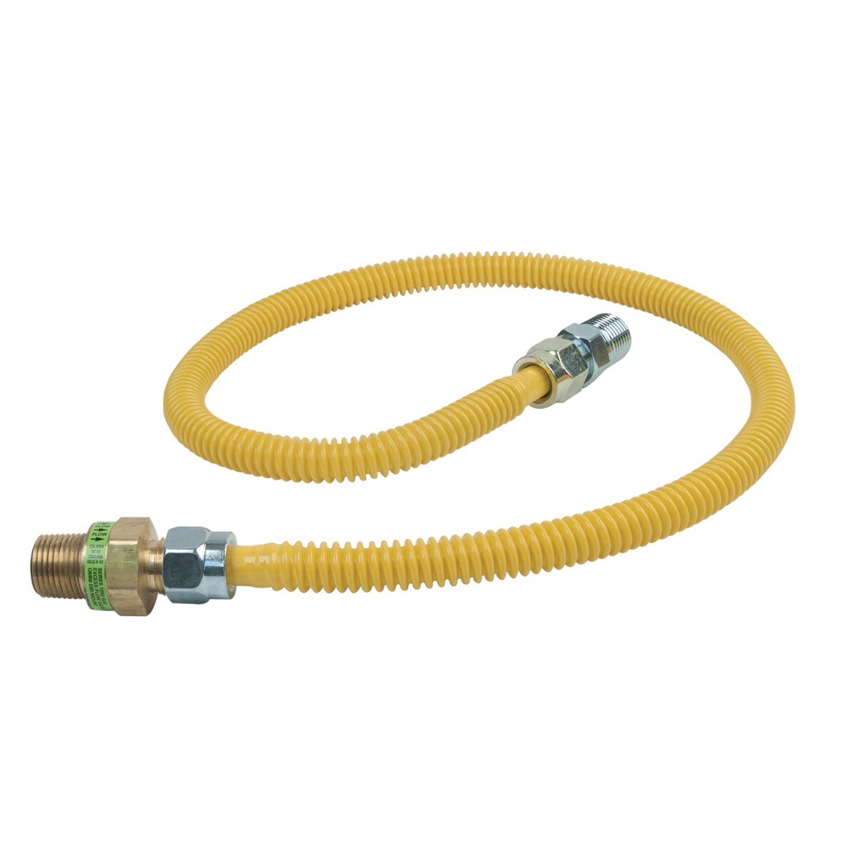 BrassCraft Safety+ Gas Connector, 1/2-In MIP EFV x 1/2-In MIP (3/8-In FIP Tap)