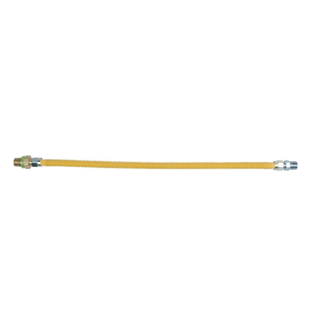 BrassCraft Safety+ Gas Connector, 1/2-In MIP EFV x 1/2-In MIP (3/8-In FIP Tap)