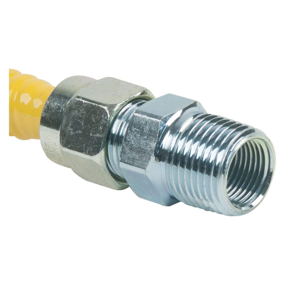 BrassCraft Safety+ Gas Connector, 1/2-In MIP EFV x 1/2-In MIP (3/8-In FIP Tap)