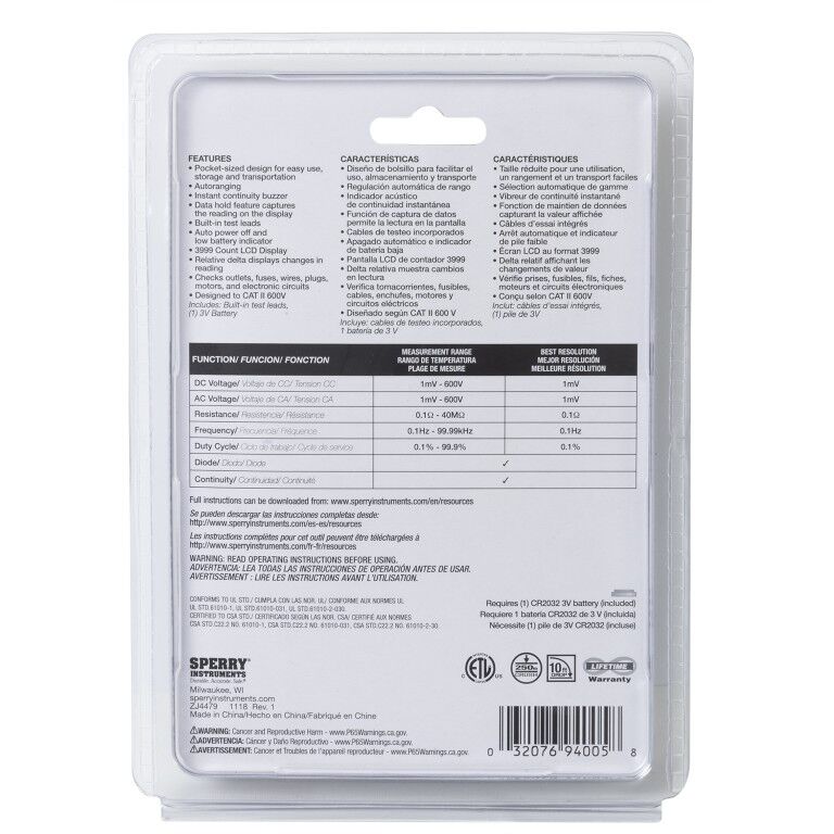 Sperry Instruments Pocket Digital Multimeter