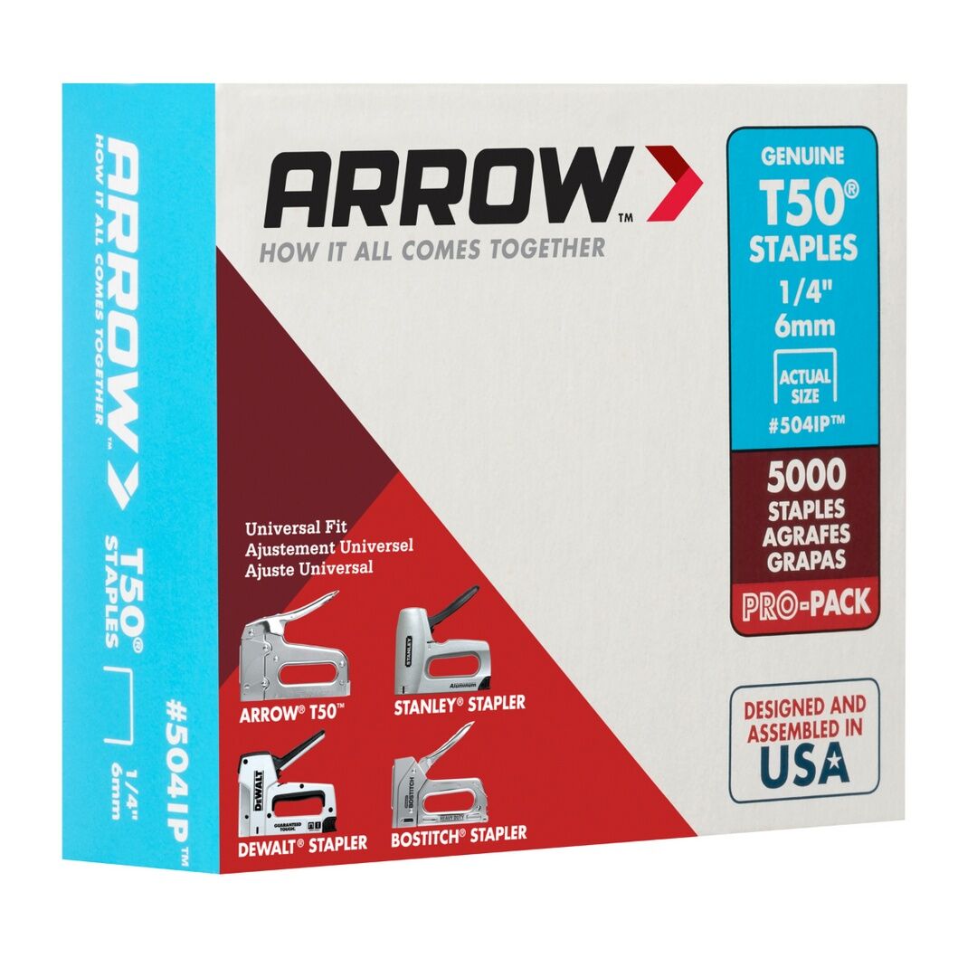 Arrow Fastener T50 Heavy Duty Staples, 1/4-In x 3/8-In, 5000-Ct