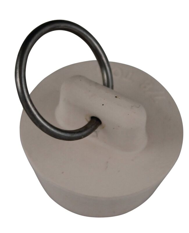 Plumb Pak Duo Fit Series White Rubber Drain Stopper, 1-In