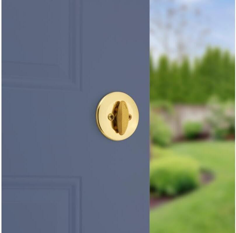 Kwikset Polished Brass SmartKey Security Single Cylinder Deadbolt