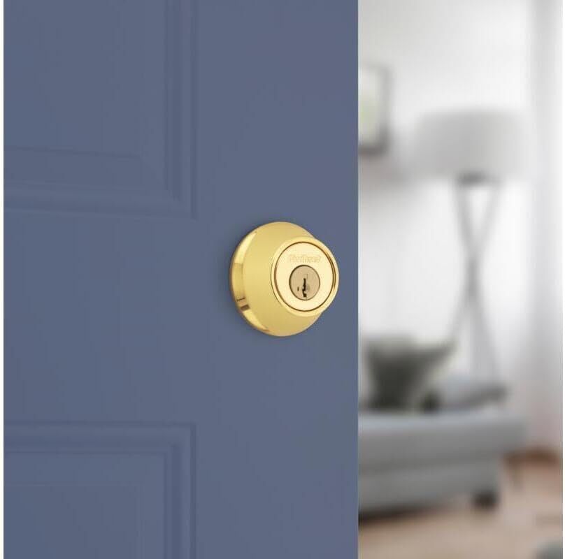 Kwikset Polished Brass SmartKey Security Single Cylinder Deadbolt