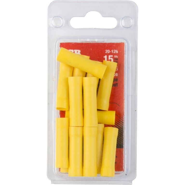 Gardner Bender Yellow Vinyl Insulated Butt Splice Crimp Connector 12-10 AWG Gauge, 15-Pk