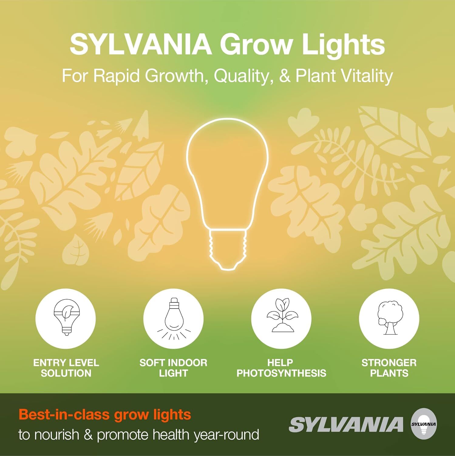 Sylvania Spot-Gro A19 60 Watt Frosted Soft White Dimmable Incandescent Grow Light Bulb