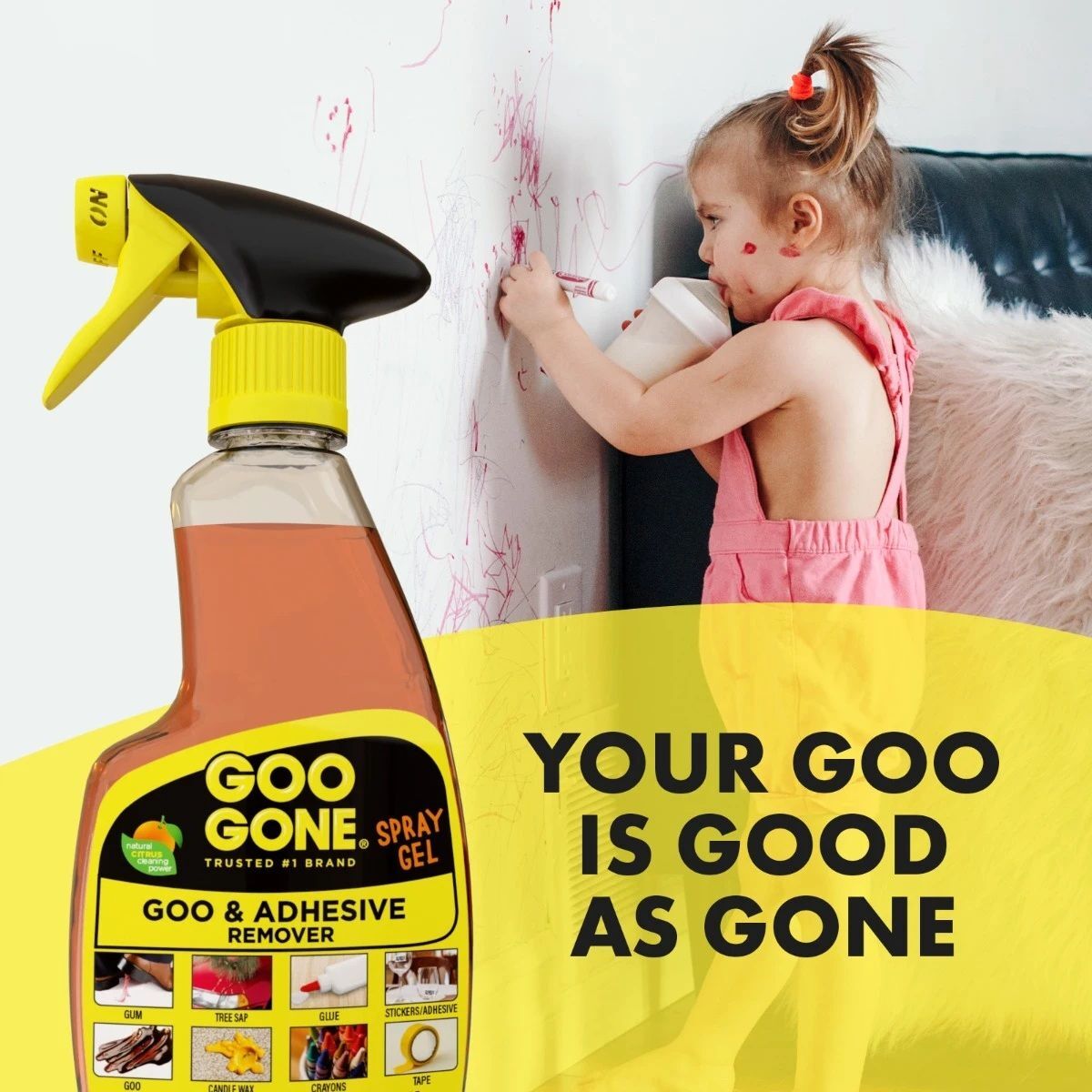 Goo Gone Goo & Adhesive Remover Spray Gel, 12-Oz