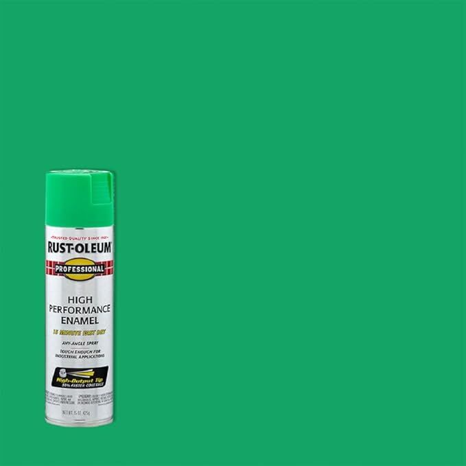 Rust-Oleum Professional High Performance Enamel Gloss Safety Green Spray Paint, 15-Oz