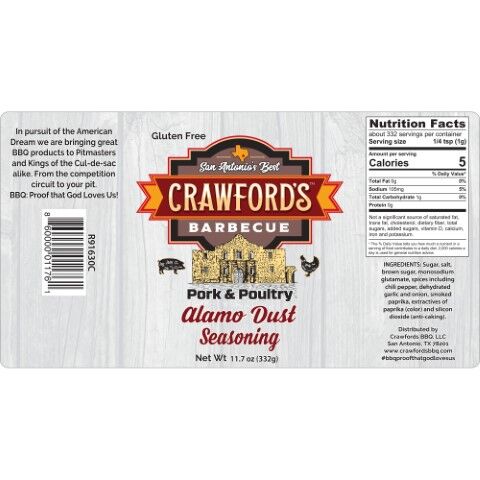 Crawford's Barbecue Alamo Dust Seasoning, 11.7-Oz