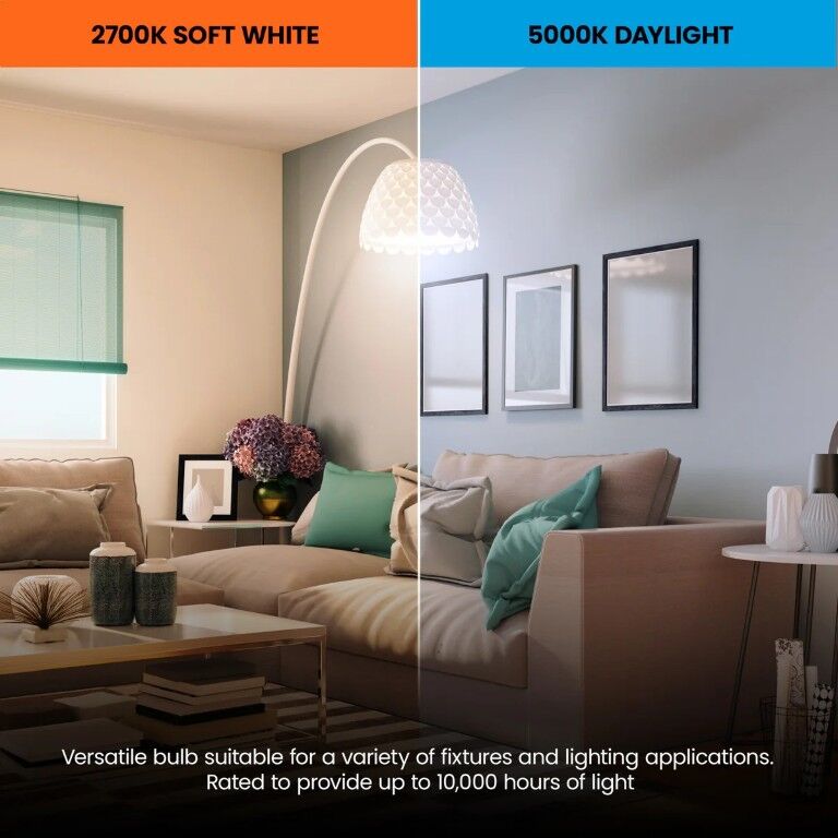 Feit Electric Bright White E26 Base A19 Dimmable Enhance LED Light Bulb, 60-W, 4-Pk