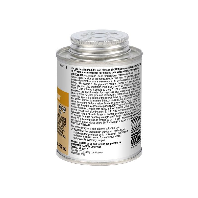 Harvey C-4 CPVC Cement, 8-Oz
