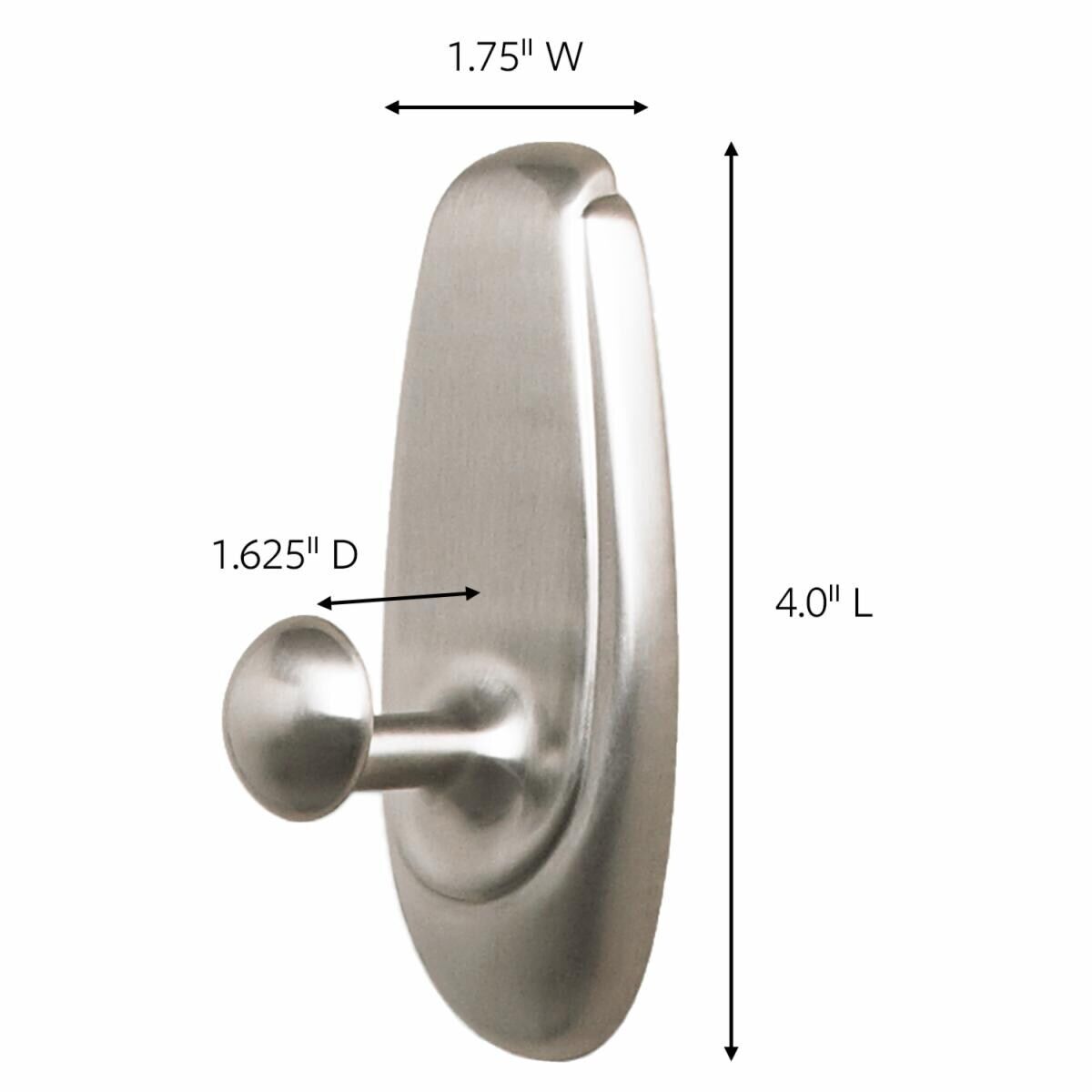3M Command Large Brushed Nickel Timeless Hook