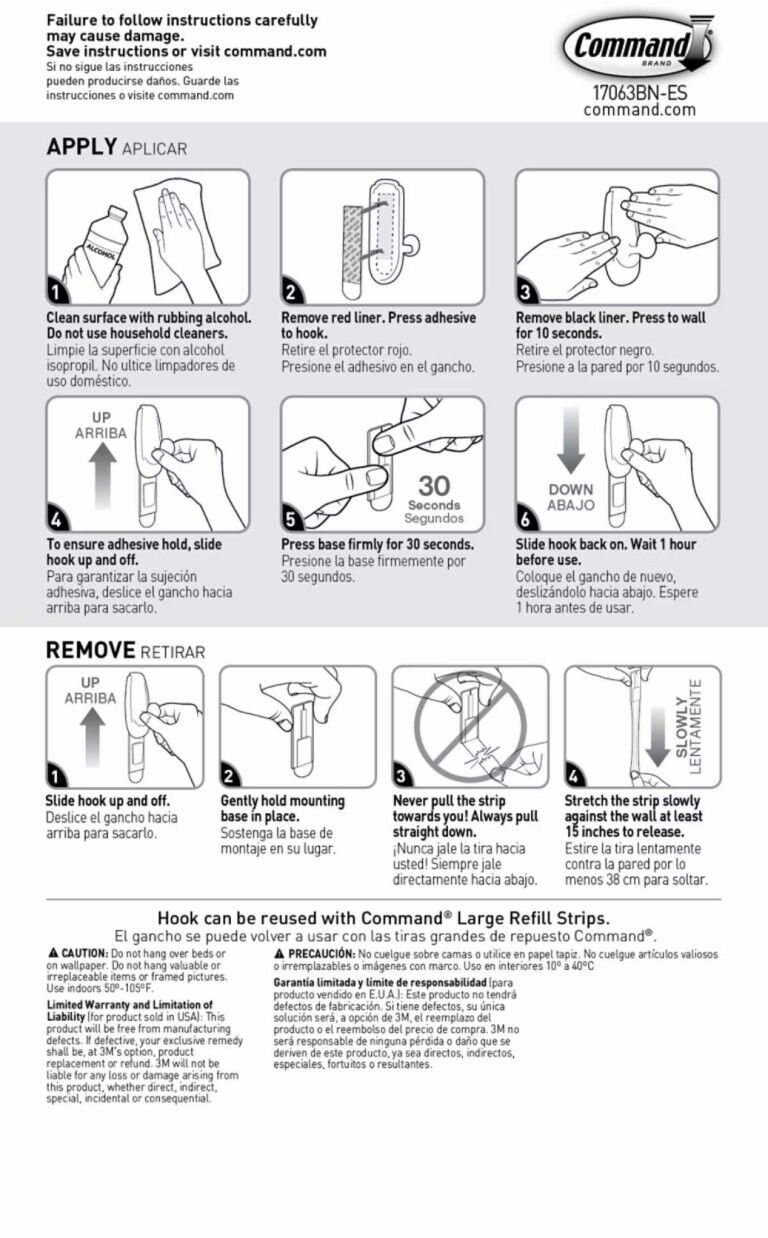 3M Command Large Brushed Nickel Timeless Hook