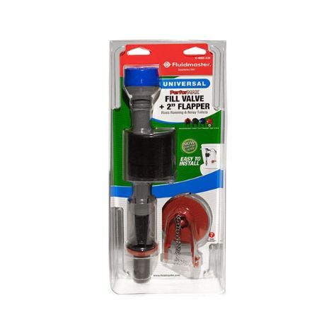 Fluidmaster PerforMAX Universal Toilet Fill Valve and 2-In Toilet Flapper Repair Kit