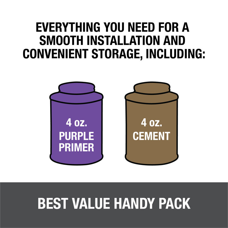 Oatey PVC Regular Bodied Fast Set Clear Cement and Purple Primer Handy Pack, 4-Oz