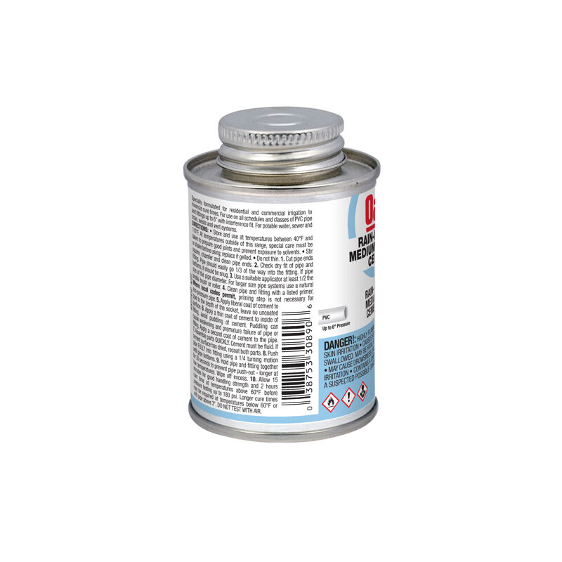 Oatey Medium Blue Rain-R-Shine PVC Cement, 4-Oz
