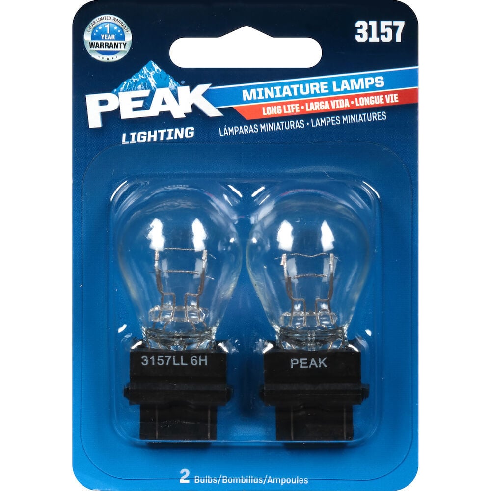 Peak Automotive 3157 Long Life Miniature Light Bulb, 2-Pk