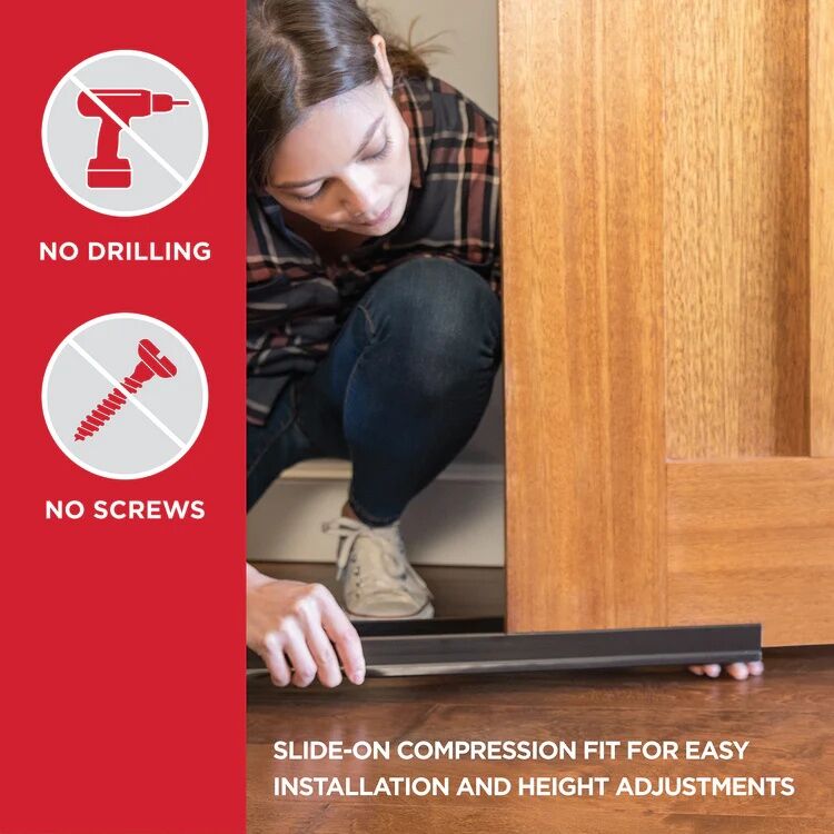 M-D Building Products Brown Vinyl Cinch U-Shape Slide-On Under Door Seal, 2-In x 1 3/4-In x 36-In