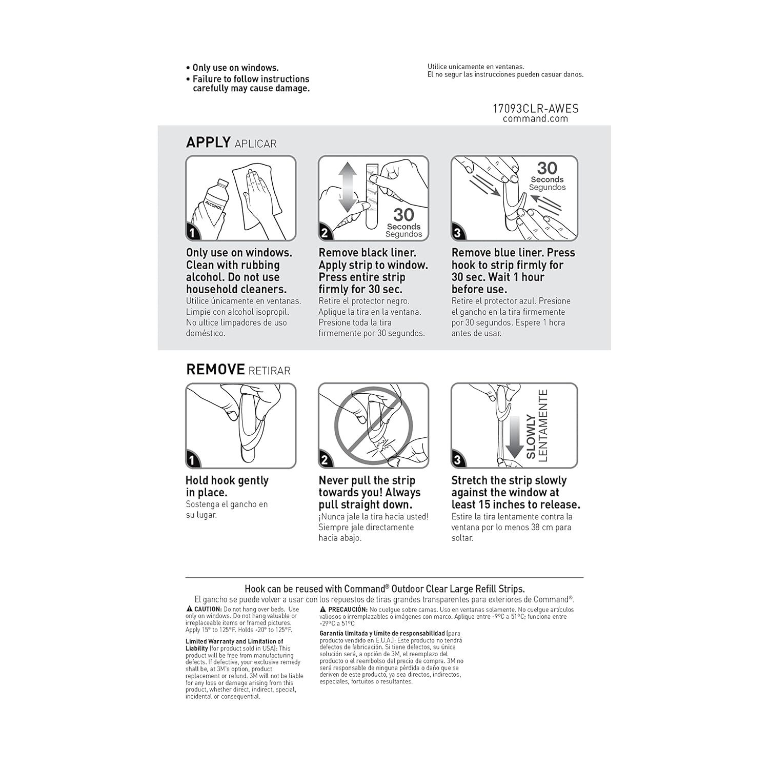 Command Large Clear Outdoor Window Hook