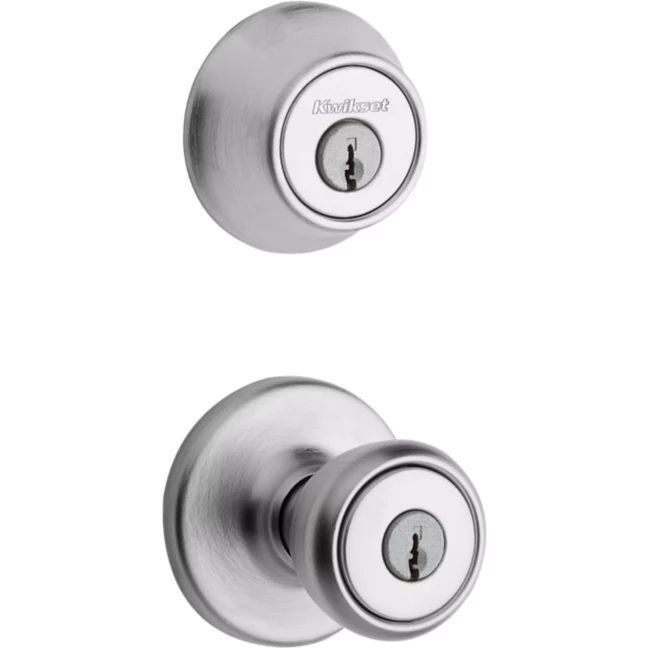 Kwikset Tylo Security Set Satin Chrome Deadbolt Keyed One Side  with Pin & Tumbler