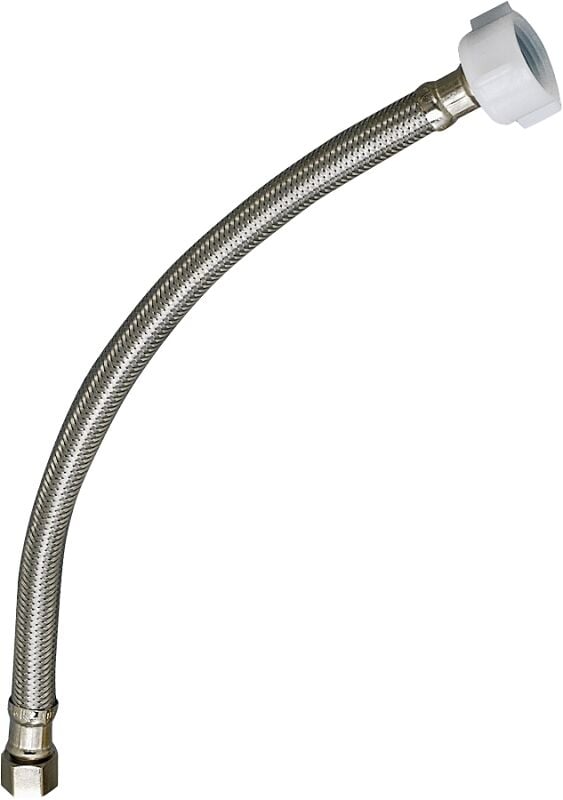 Plumb Pak EZ Series Stainless Steel Toilet Supply Tube, 3/8-In Comp x 7/8-In Ballcock x 12-In