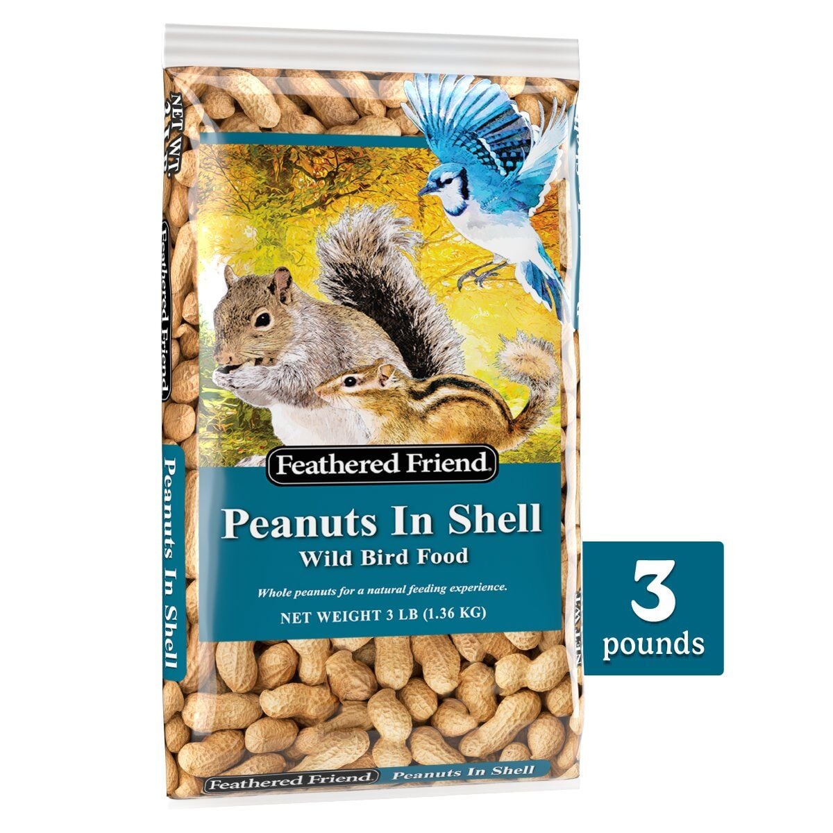 Feathered Friend Peanuts in Shell, 3 lbs.