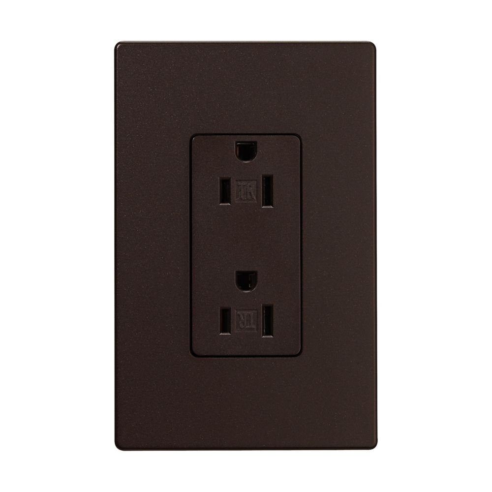 Eaton TR1107RB-SP-L Brown Residential Flush Decorator Duplex Receptacle, 15-A, 125-V