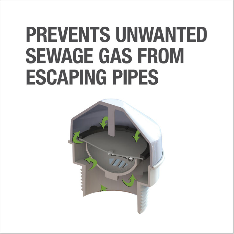 Oatey Sure-Vent 160 Branch 24 Stack DFU Air Admittance Valve, 1 1/2-In To 2-In