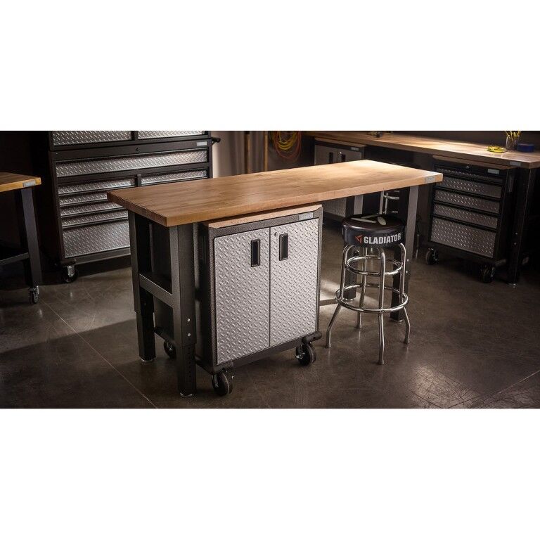 Gladiator Adjustable Height Hardwood Workbench, 6-Ft