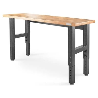Gladiator Adjustable Height Hardwood Workbench, 6-Ft