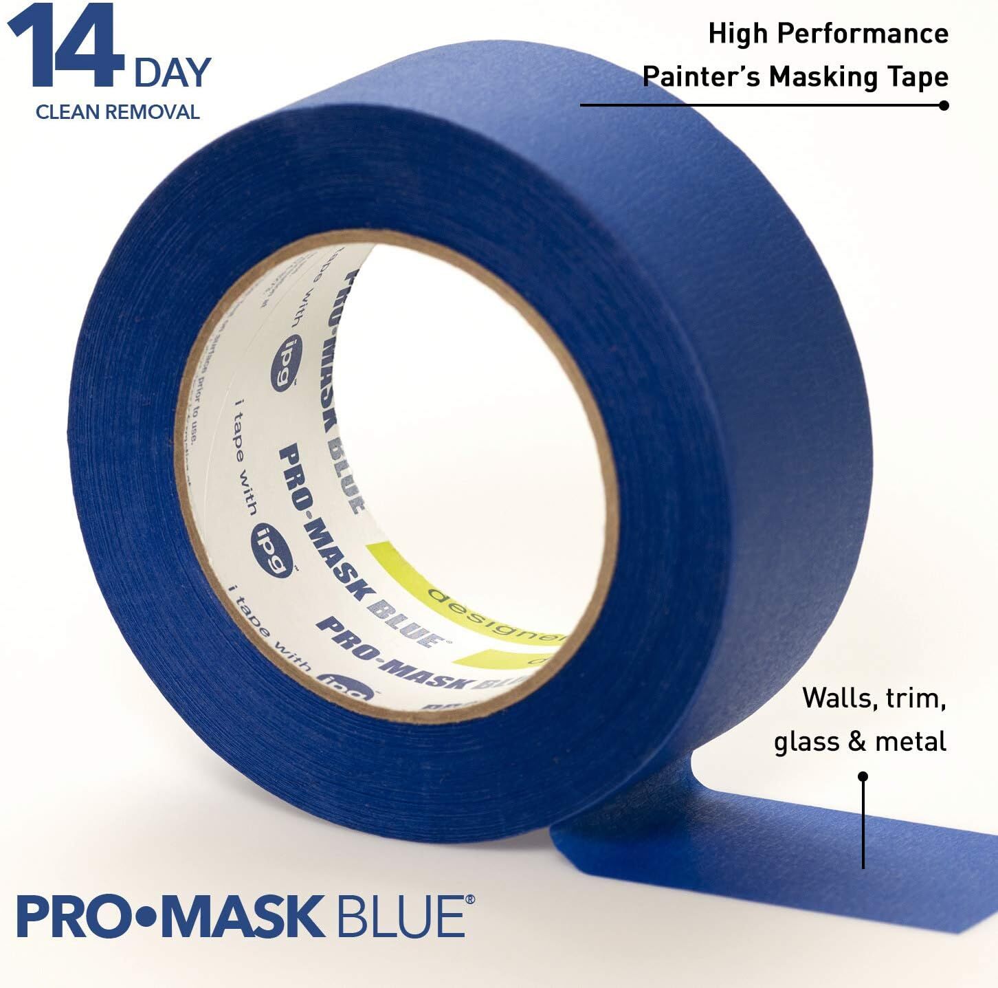 IPG ProMask Blue High Performance Painter’s Masking Tape, 1.88-In x 60-Yd