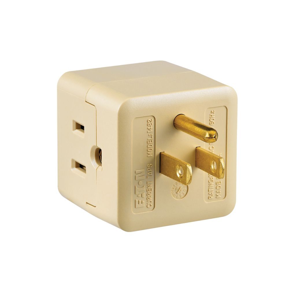 Eaton Ivory 3-Outlet Cube Tap, 15-A, 125-V