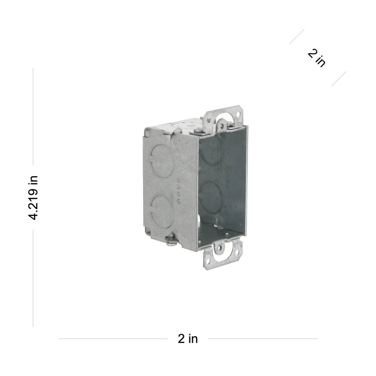 Raco Gangable Switch Box Eight 1/2-In KO's & Plaster Ears, 3-In x 2-In, 2-In