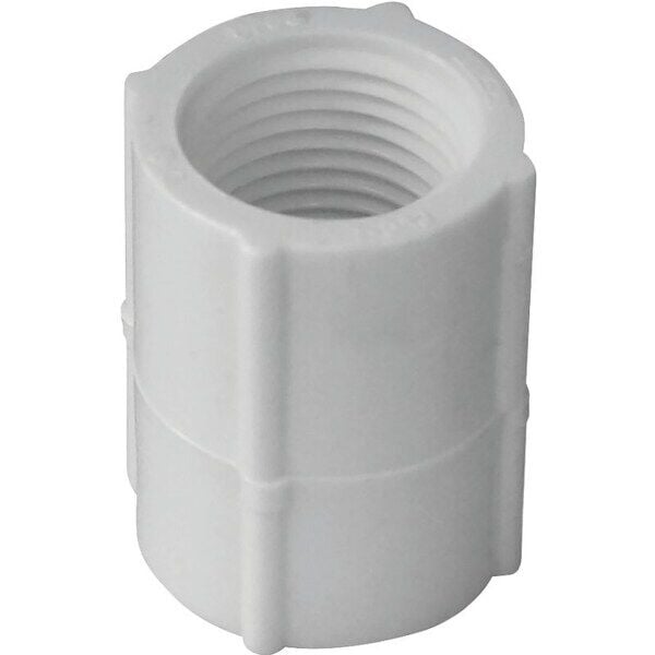Lasco Schedule 40 PVC Pipe Coupling, 1-In FPT x 1-In FPT