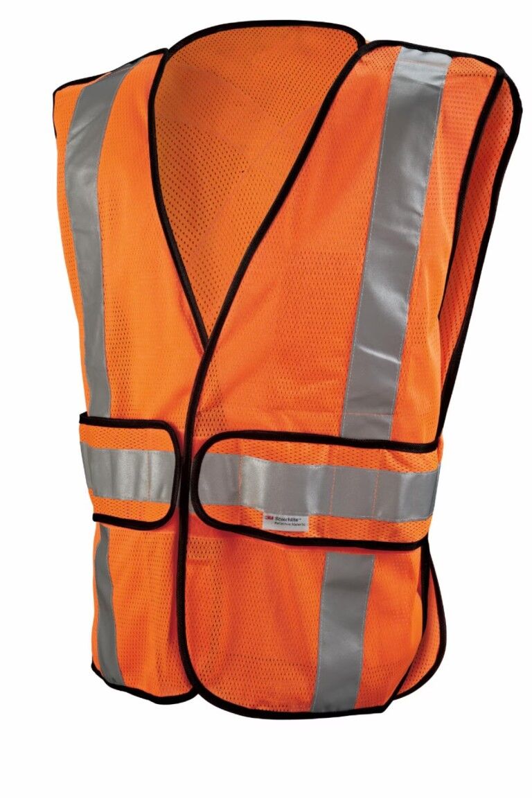 3M Scotchlite Hi-Viz Orange Class 2 Construction Safety Vest