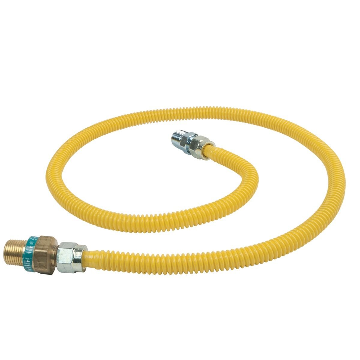 BrassCraft Safety+ Gas Connector, 1/2-In MIP EFV x 1/2-In MIP x 48-In