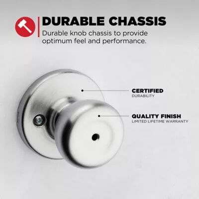 Kwikset Bed/Bath Satin Chrome Tylo Door Knob