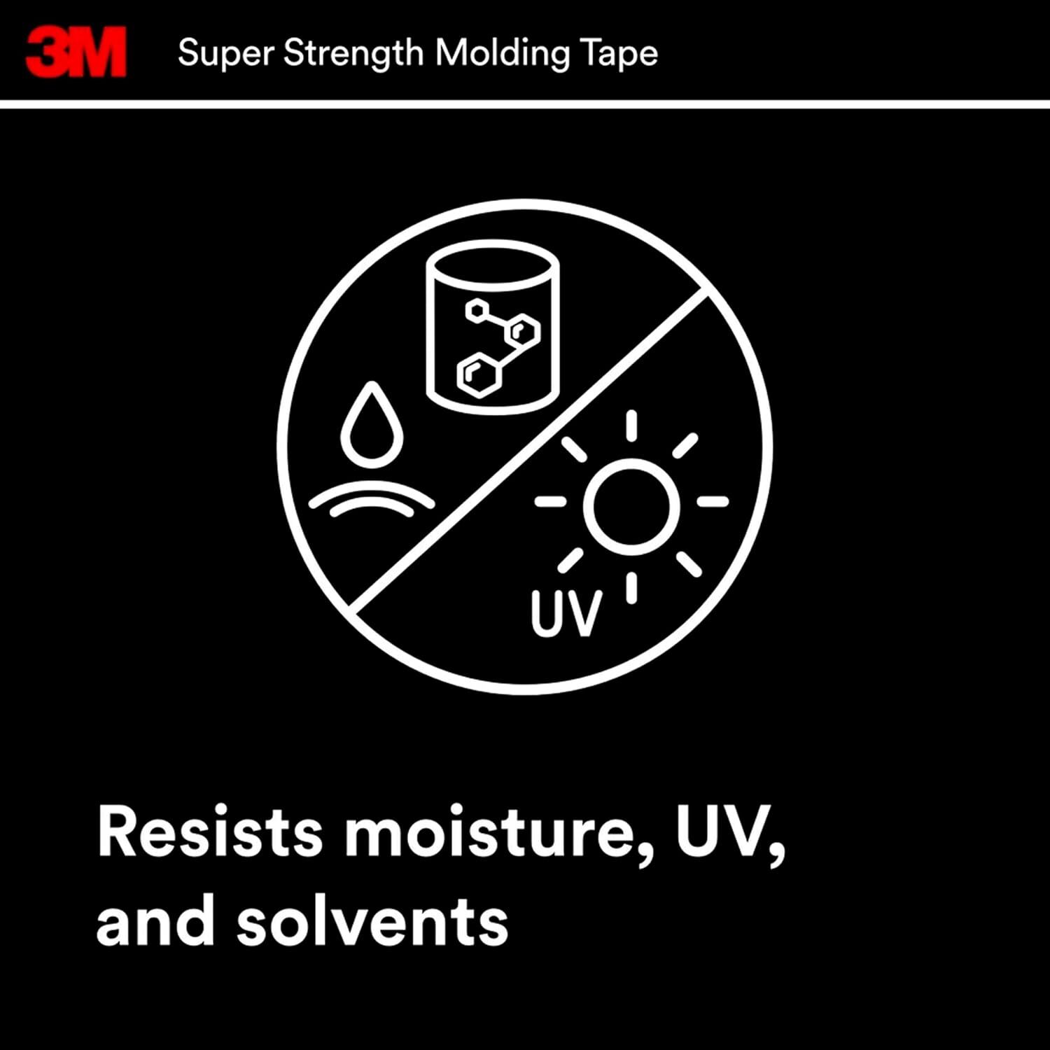 3M Super Strength Molding Tape, 1/2-In x 15-Ft