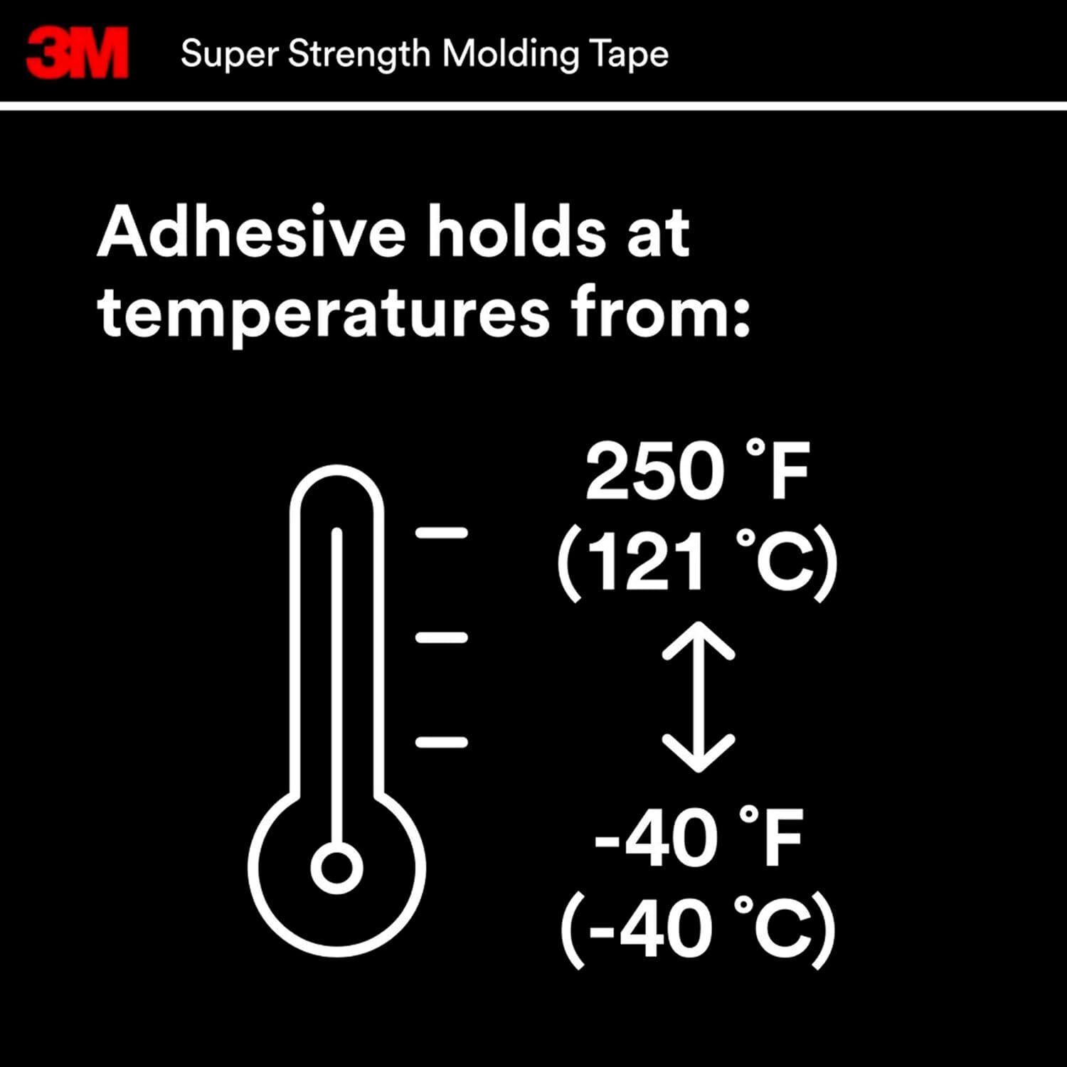 3M Super Strength Molding Tape, 1/2-In x 15-Ft