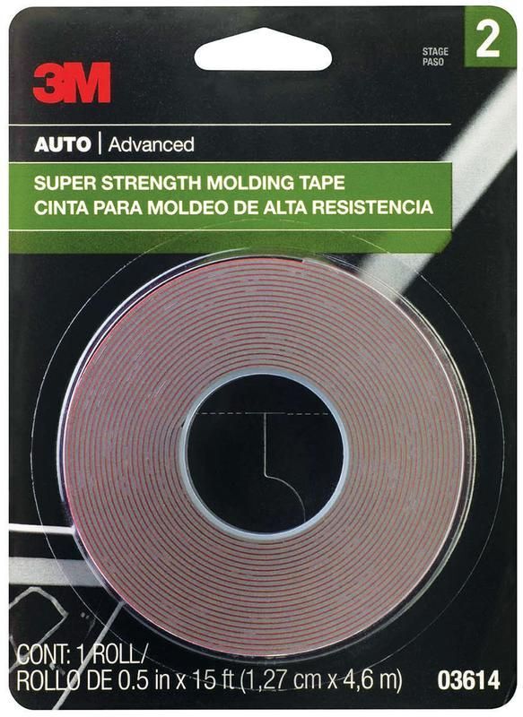 3M Super Strength Molding Tape, 1/2-In x 15-Ft