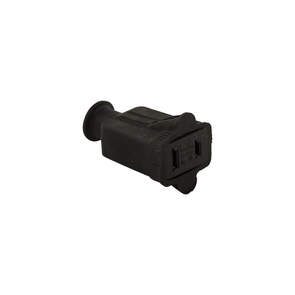 Eaton Black Rubber NEMA 1-15R Residential Straight Blade Connector, 15-A, 125-V AC