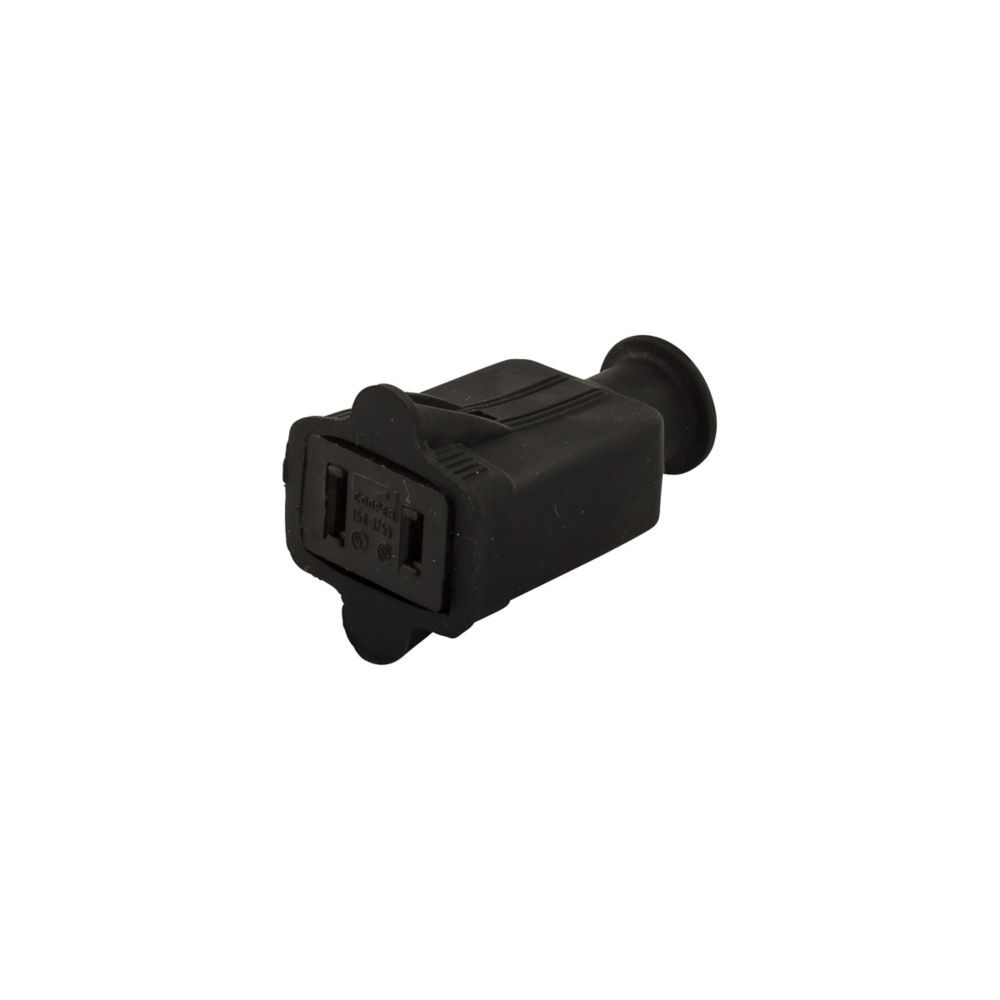 Eaton Black Rubber NEMA 1-15R Residential Straight Blade Connector, 15-A, 125-V AC