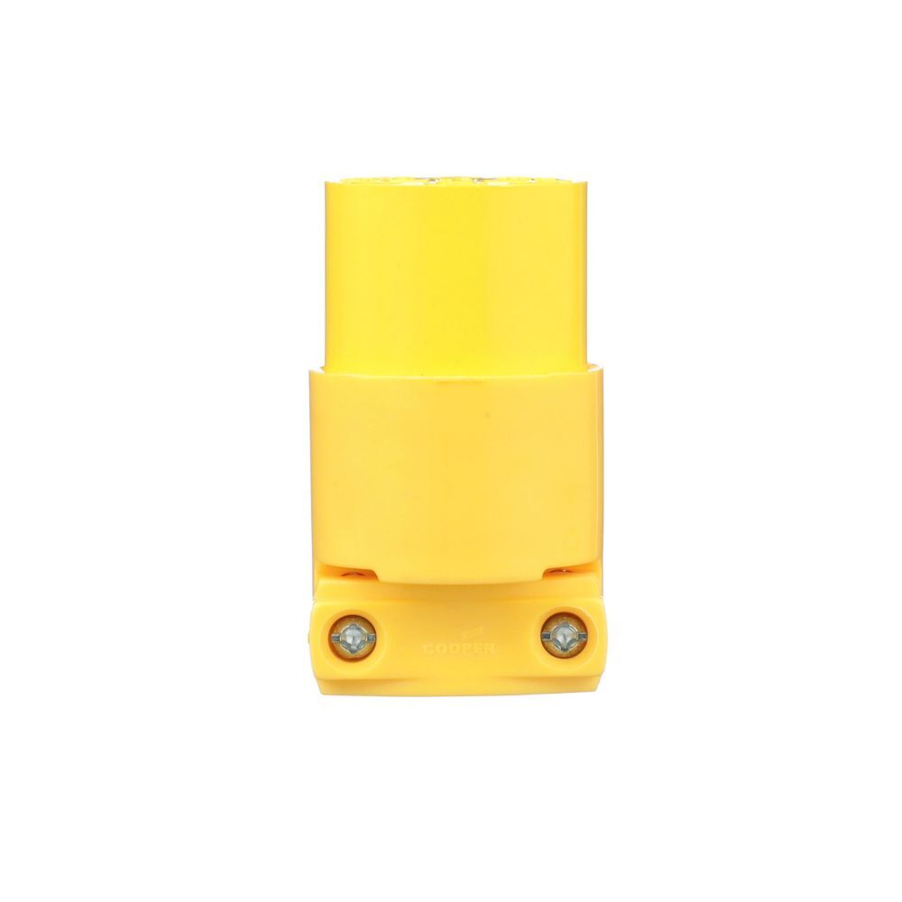 Eaton Arrow Hart Yellow NEMA 5-15R Commercial Straight Blade Connector 18-12 Gauge, 15-A, 125-V