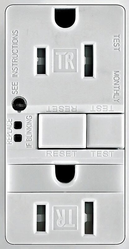 Eaton White NEMA 5-15R 2-Pole GFCI And Nightlight Duplex Receptacle, 15-A, 125-V