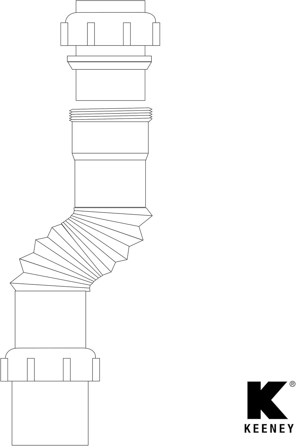 Plumb Pak PP812-5 Flex 'N Fix Extension Tube, 9-In X 1 1/4-In