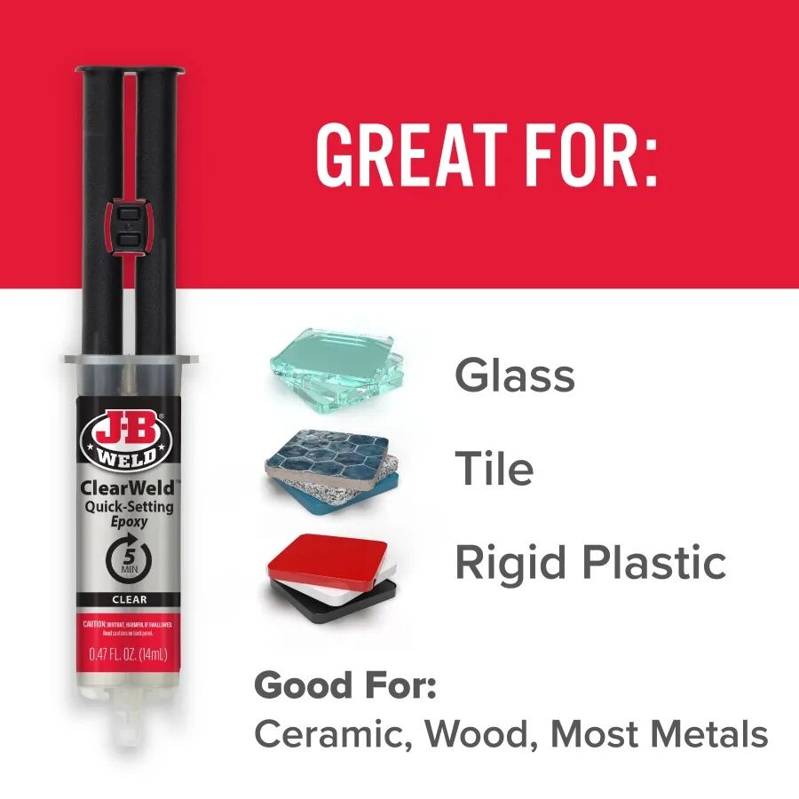 J-B Weld ClearWeld Syringe Quick Setting Epoxy, 14-ml